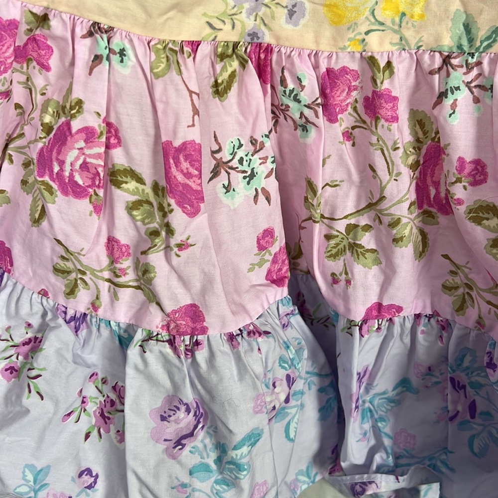 LoveShackFancy Pastel Floral Tiered Mini Dress in Lavender, Pink, Yellow - Picture 13 of 13